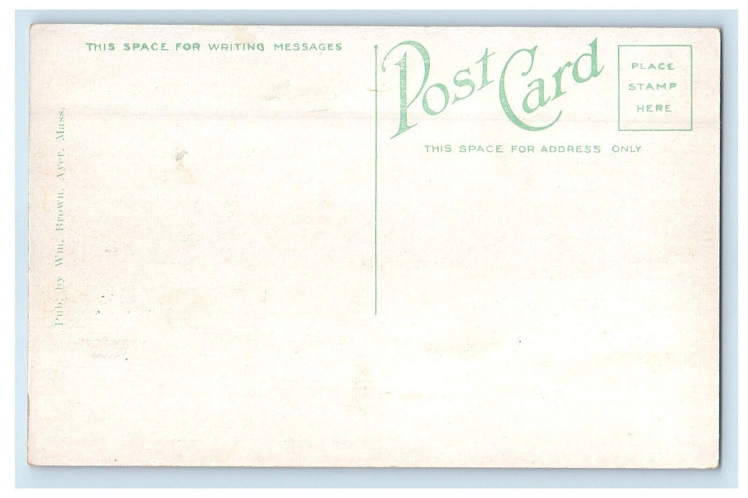 c1910's In Front Of Railway Station Depot Cars Ayer Massachusetts MA Postcard