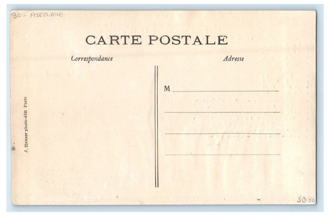 c1910 M Bunau Varilla, First Airplane Invented, Unposted Antique Postcard