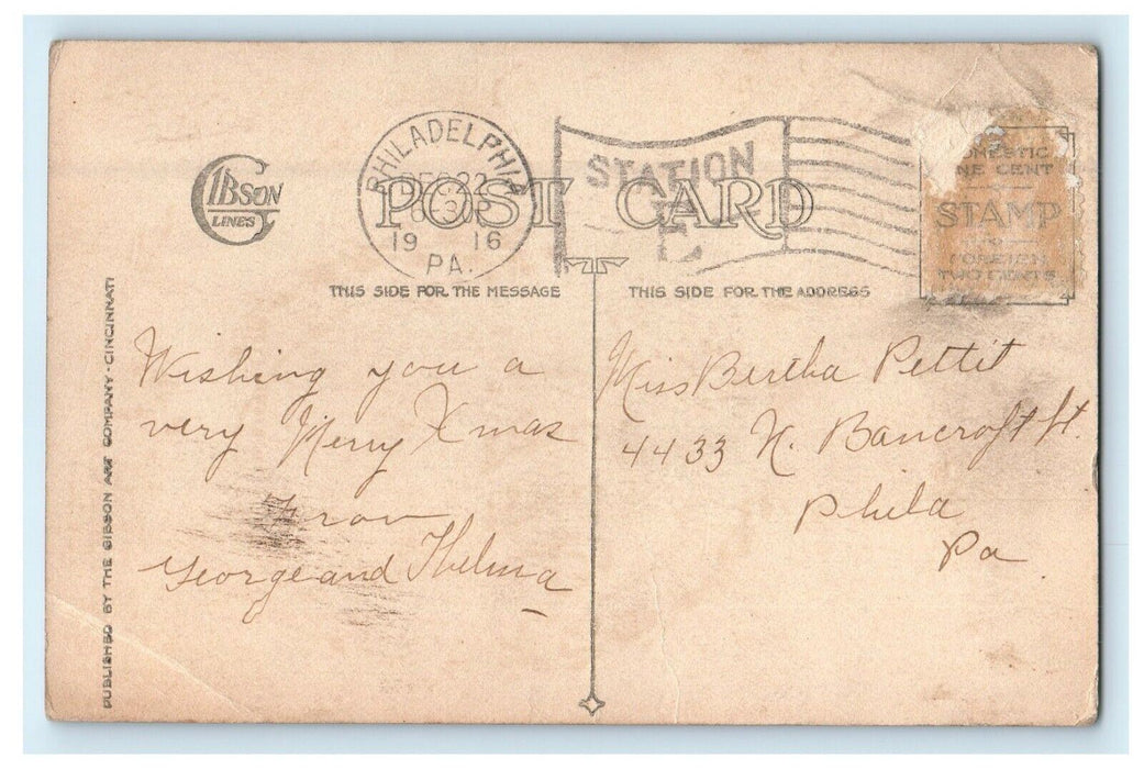 1916 A Merry X-Mas May You Find Your Stocking Full On Christmas Morn Postcard