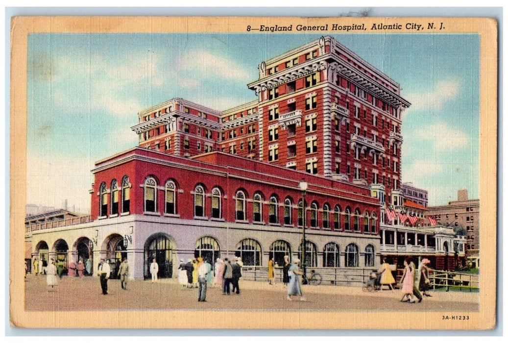 c1940's England General Hospital, Atlantic City New Jersey NJ Postcard