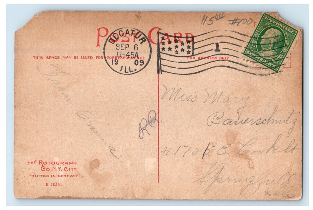 1909 South Water Street Power's Grand Opera House Decatur Illinois IL Postcard