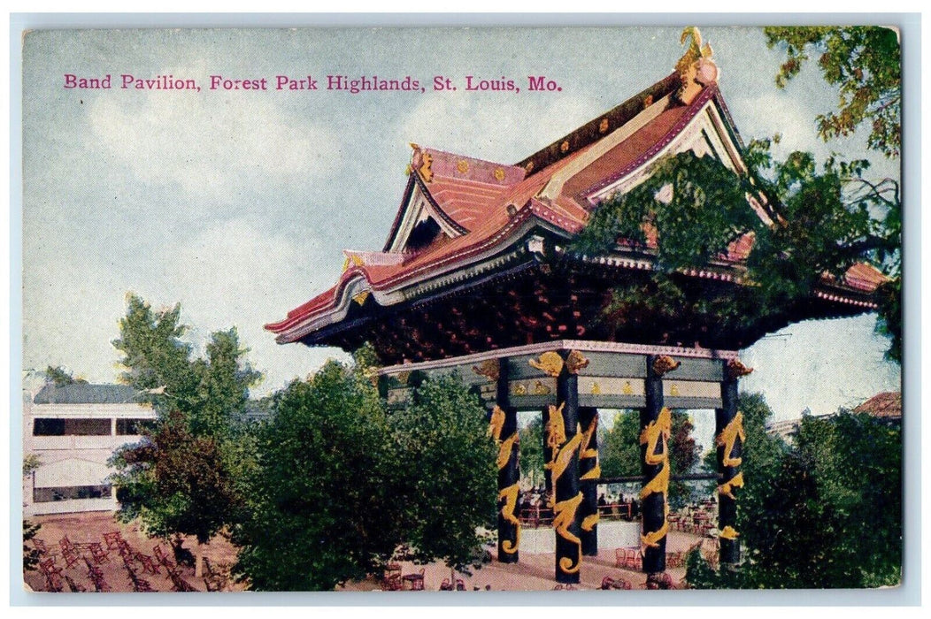 c1910's Band Pavilion Forest Park Highlands St. Louis Missouri MO Postcard