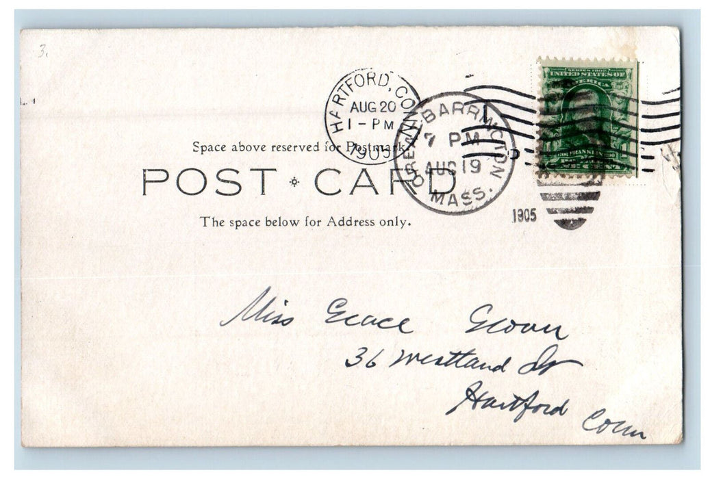 1905 The Searles Mansion Great Barrington Massachusetts MA Posted Postcard