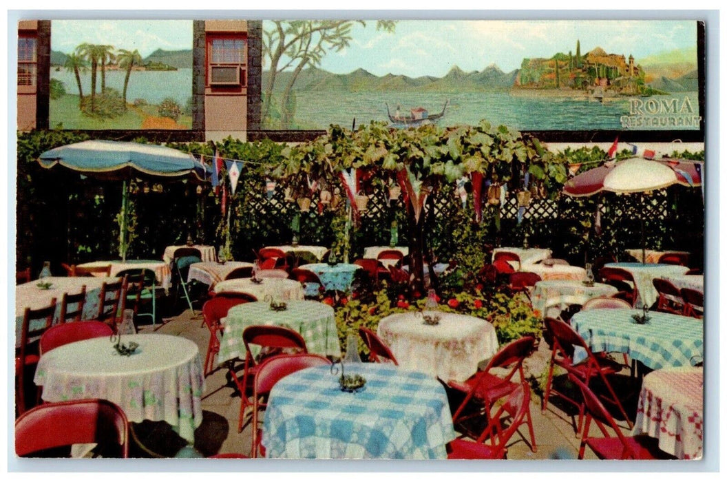 The Roma Italian Restaurant Dining Room Cocktail Lounge Washington WA Postcard