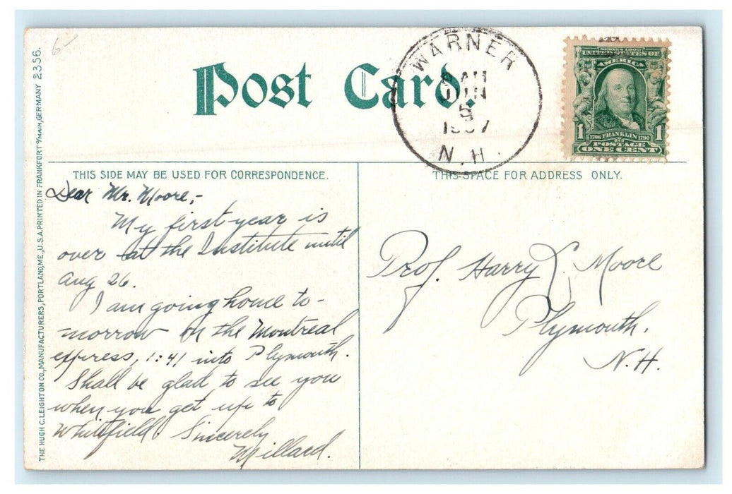 1907 Polytechnic Institute View, Worcester Massachusetts MA Antique Postcard