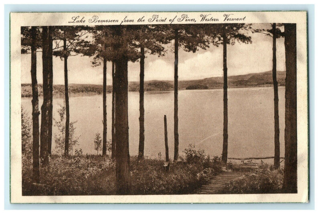 1922 Lake Bomoseen From Point Of Pines Western Cambrigdeport Vermont VT Postcard