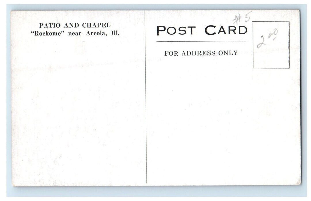 c1910's Patio's And Chapel Rockome Arcola Illinois IL Unposted Antique Postcard