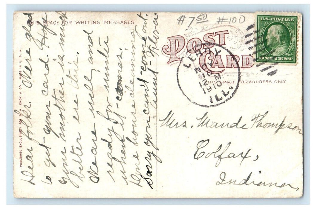 1910 Residence Of Rev. M. Weldon Bloomington Illinois IL Posted Antique Postcard