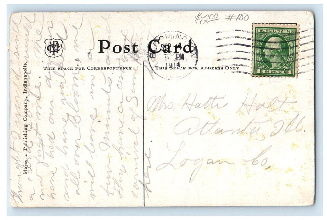1914 I. S. N. U. Green House Normal Illinois IL Posted Antique Postcard