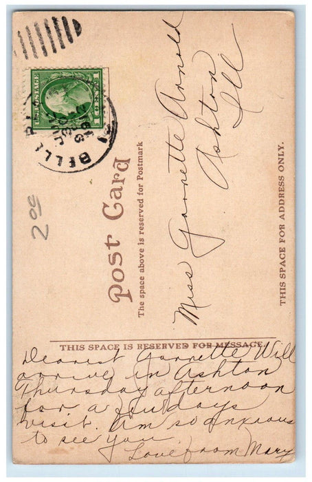1912 High School Building Belle Plaine Iowa IA Antique Posted Postcard