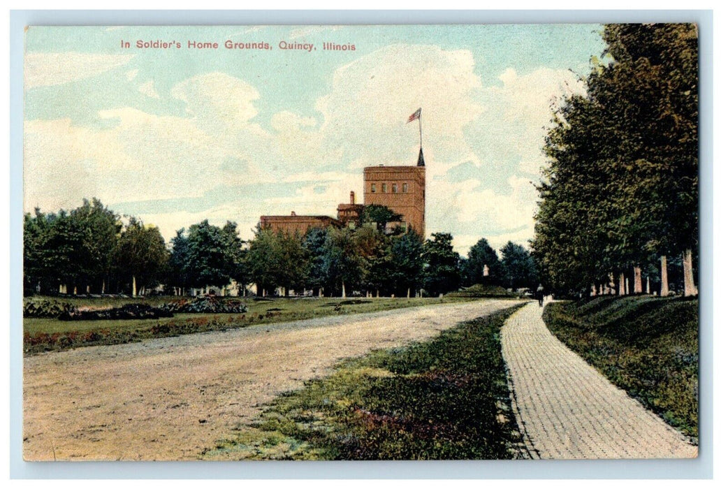 c1910's In Soldier's Home Grounds Quincy Illinois IL Posted Antique Postcard
