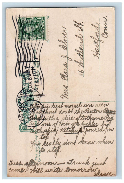 1907 Three Dutch Kids, Two Jar of Beans, Boston Massachusetts MA Postcard