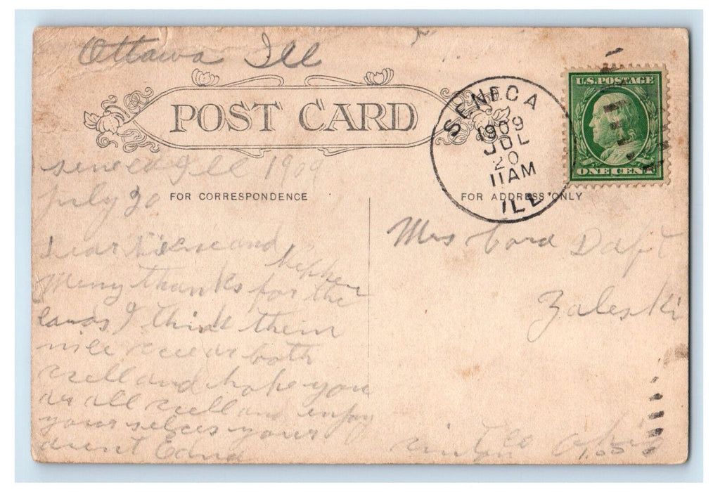 1909 Ottawa Tent Colony Showing Pavilion Ottawa Illinois IL Seneca IL Postcard
