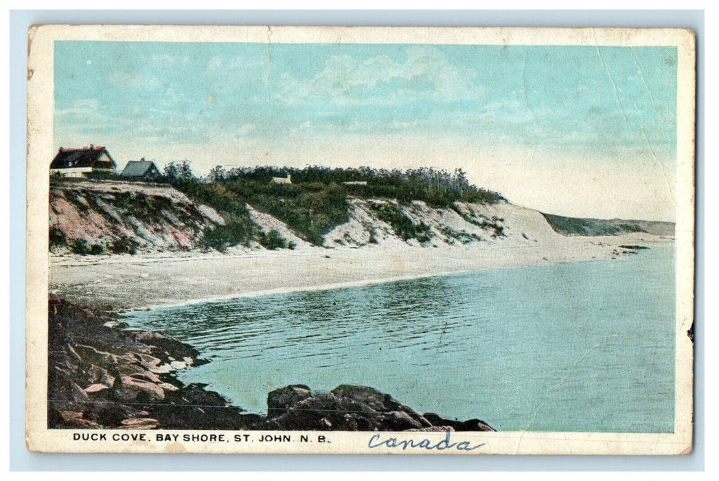 c1910 Duck Cove Bay Shore St. John New Brunswick Canada CA Foreign Postcard