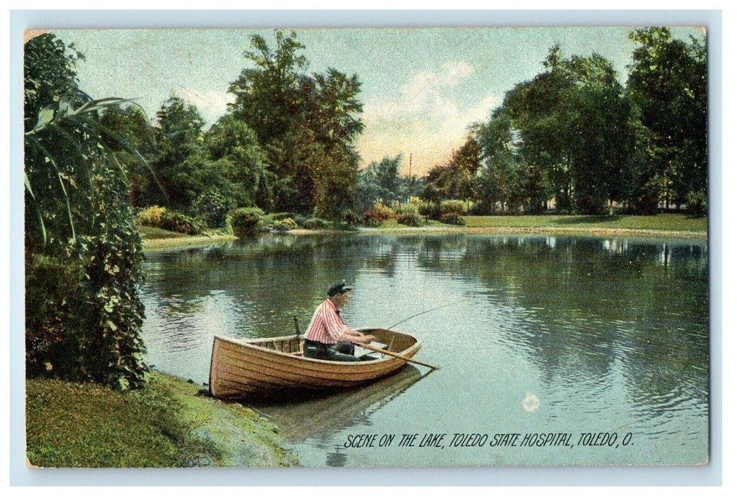 1907 Scene On The Lake Toledo State Hospital Toledo Ohio OH Antique Postcard