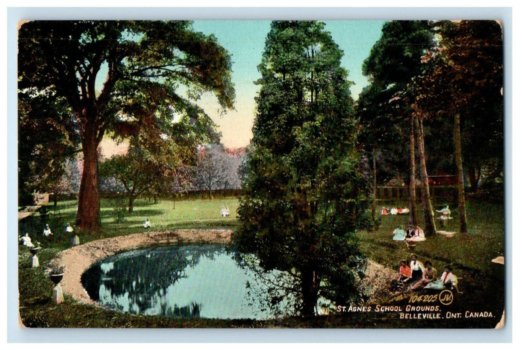 c1910 St. Agnes School Grounds Belleville Ontario Canada CA Foreign Postcard