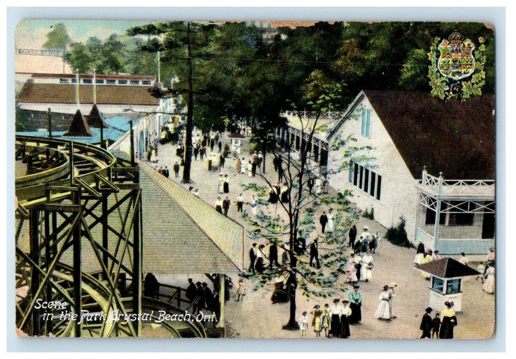 1909 Scene in the Park Crystal Beach Ontario Canada CA Posted Foreign Postcard