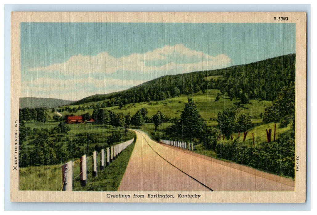 c1930s Greetings from Earlington Kentucky KY Unposted Vintage Postcard