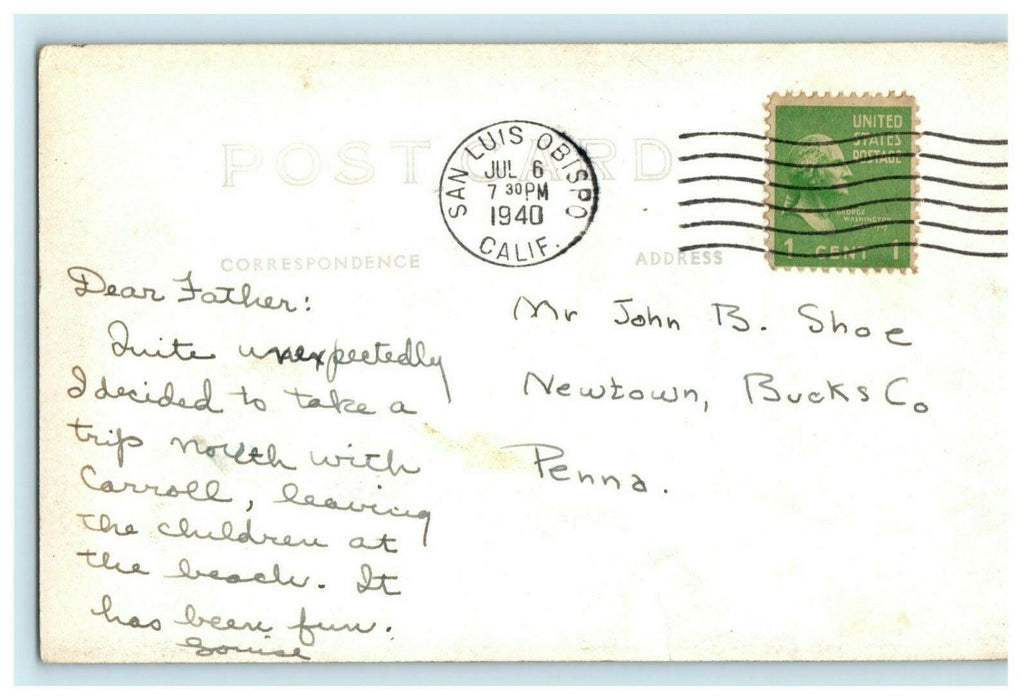 1940 Coast Line From Redwood Highway California Oregon RPPC Photo Postcard
