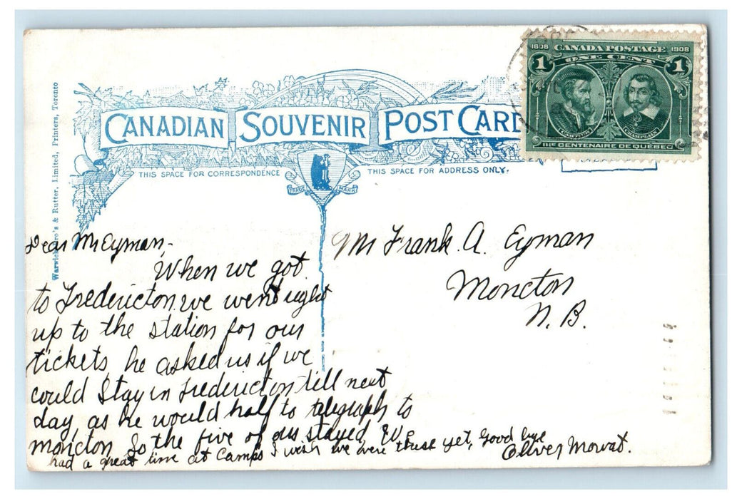 1906 View from Sugar Loaf Mountain Campbellton New Brunswick Canada CA Postcard