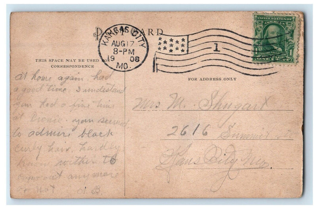 1908 Missouri Training School Building Campus Boonville Missouri MO Postcard
