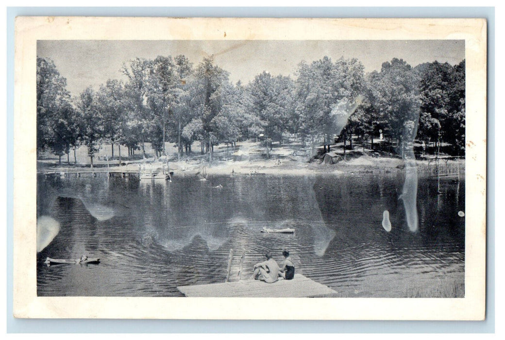 c1940s Forest Lake, Lakeside Tent Camping, Chester Virginia VA Unposted Postcard