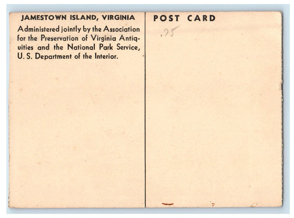 c1910 Pocahontas, Capt John Smith, Ships, Jamestown Island VA Postcard