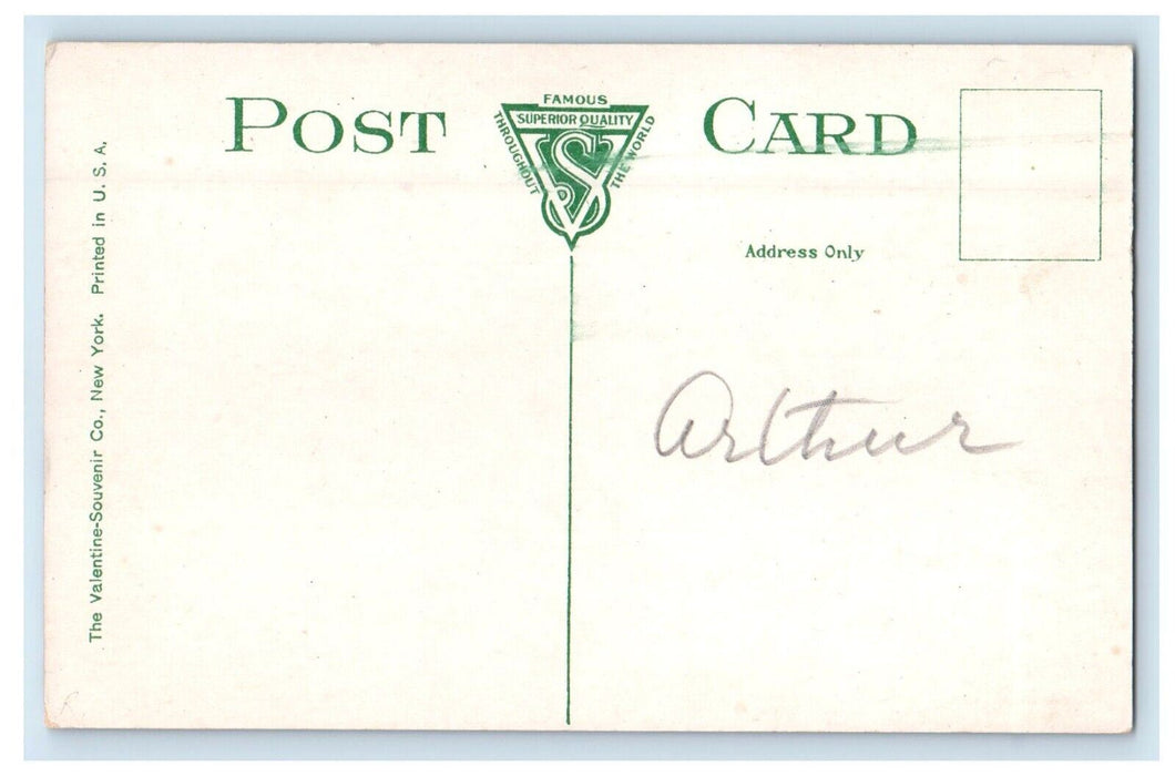 c1910's N. Y. Central Station Depot Railroad Train Amsterdam New York Postcard