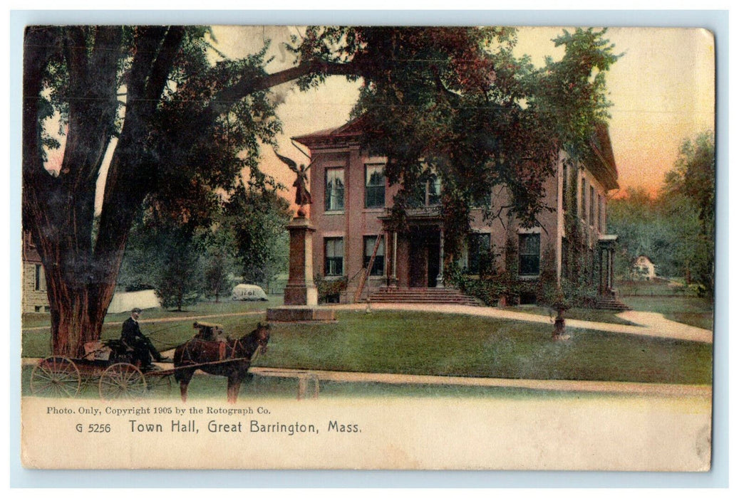 1915 Town Hall Great Barrington Massachusetts MA Antique Posted Postcard