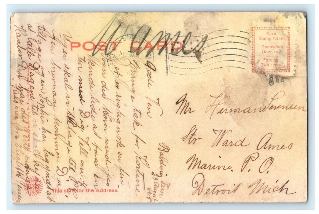 1915 Town Hall Great Barrington Massachusetts MA Antique Posted Postcard