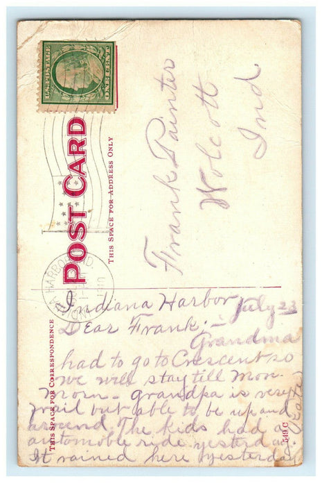 1910 Horse, Mounted Police Squad on Parade Indiana Harbor Indiana IN Postcard