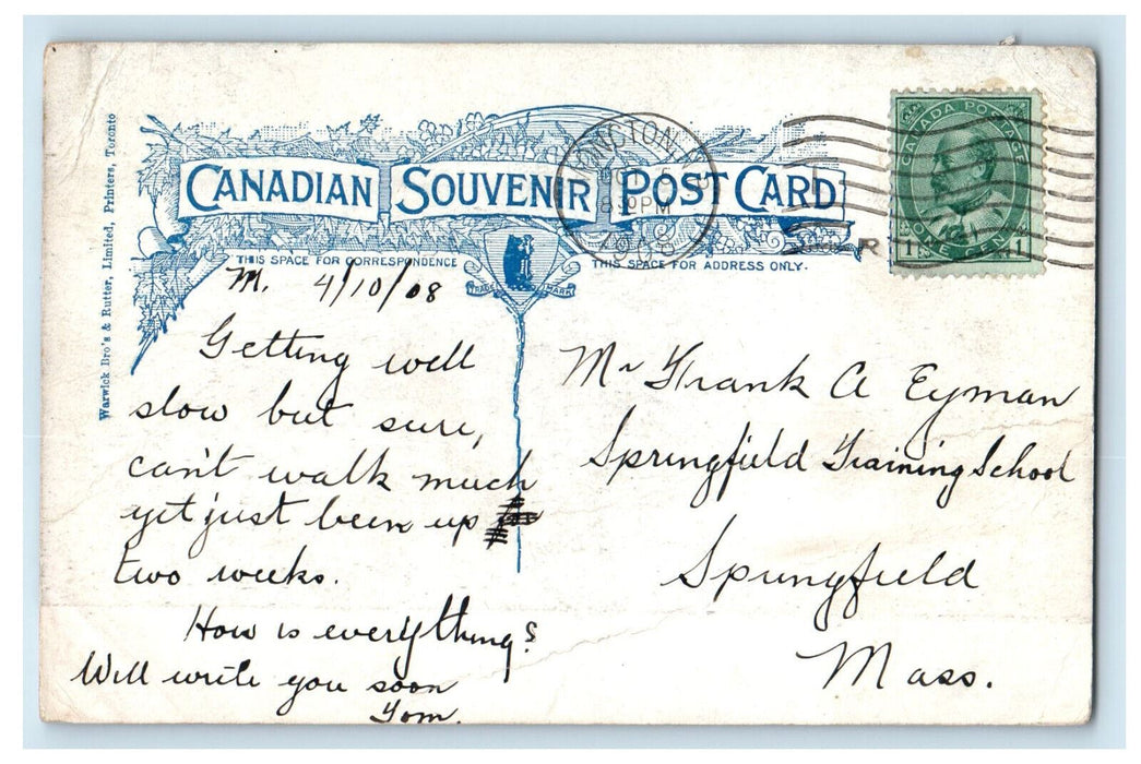 1908 Canadian Militia in Camp New Brunswick Canada CA Antique Postcard