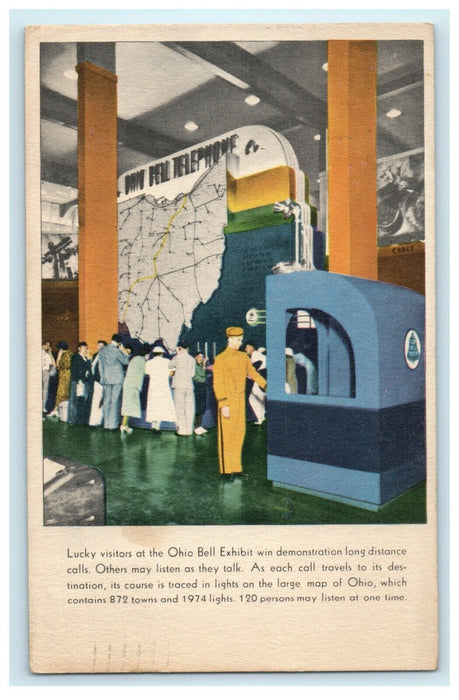 1936 Vintage Ohio Bell Telephone Co. Great Lakes Exposition Cleveland Postcard