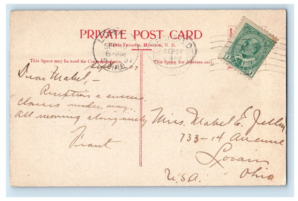 1907 Entrance to the Gorge Moncton New Brunswick Canada CA Foreign Postcard