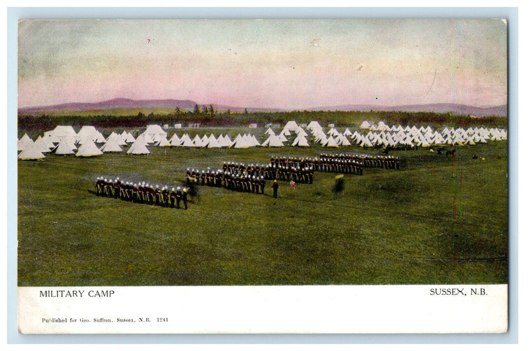 c1910 Military Camp Sussex New Brunswick Canada CA Unposted Foreign Postcard