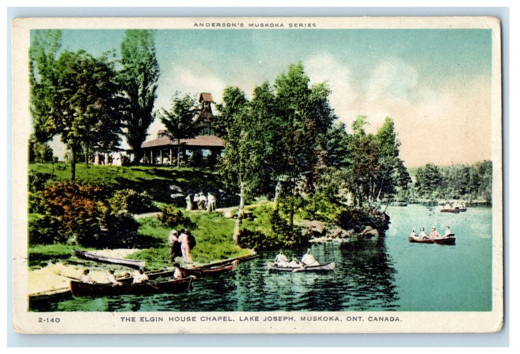 c1920 The Elgin House Chapel Lake Joseph Muskoka Canada CA Foreign Postcard