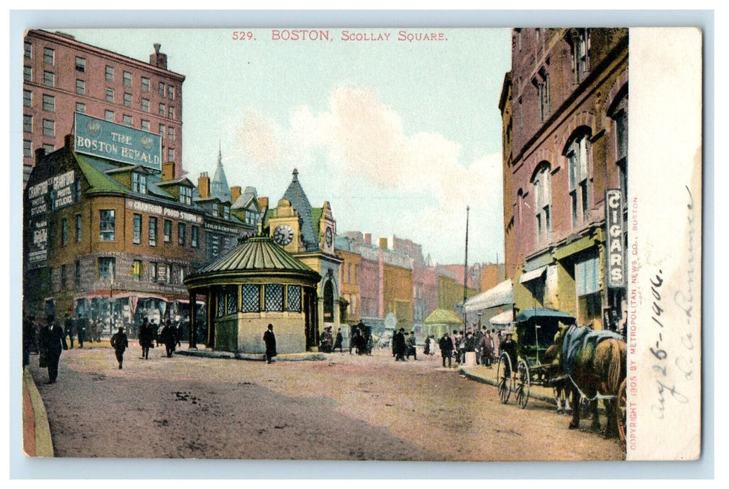 c1905 Scollay Square Boston Massachusetts MA Metropolitan News Co Postcard