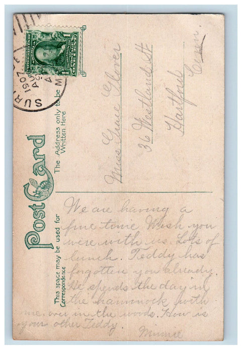 1907 Two Girls & Beans Hub of the Universe Boston Massachusetts MA Postcard