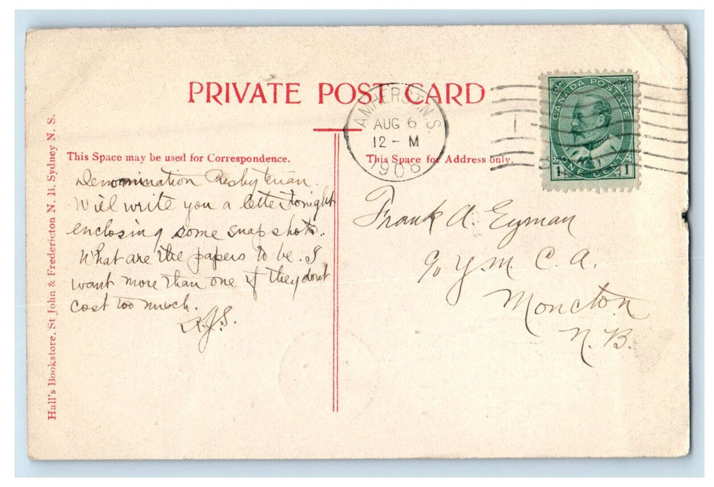 1908 River from Evandale St. John New Brunswick Canada CA Postcard