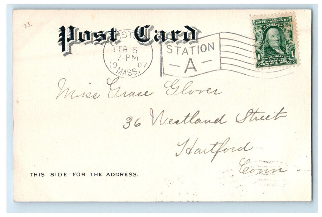 1907 Navy Yard Charlestown Massachusetts MA Posted Antique Postcard