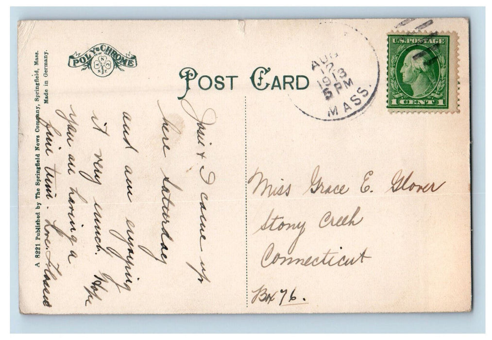 1913 The Ravine Scene, Becket Massachusetts MA Posted Antique Postcard