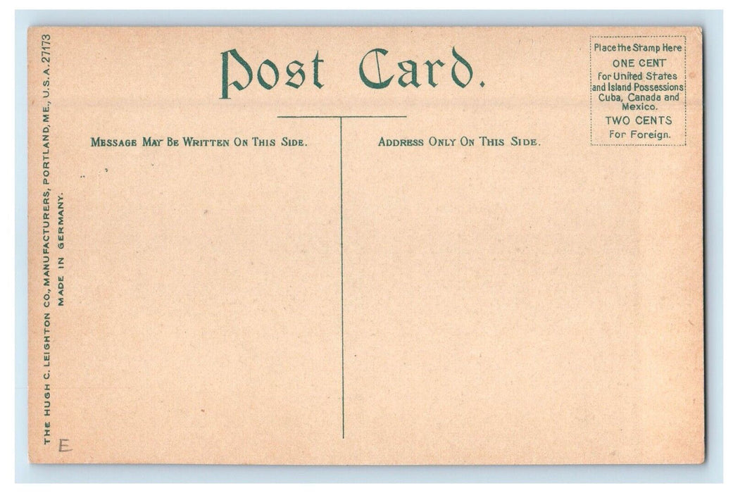 c1910's Hancock Maine ME, Town Hall School And Railway Station Depot Postcard