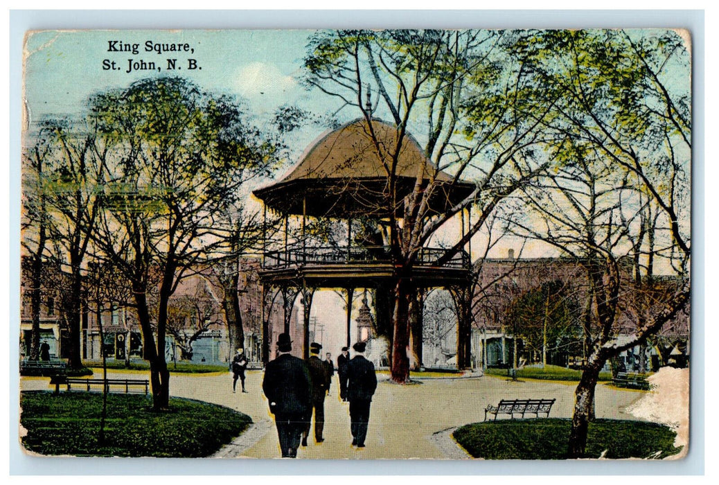 c1910 King Square St. John New Brunswick Canada CA Antique Postcard