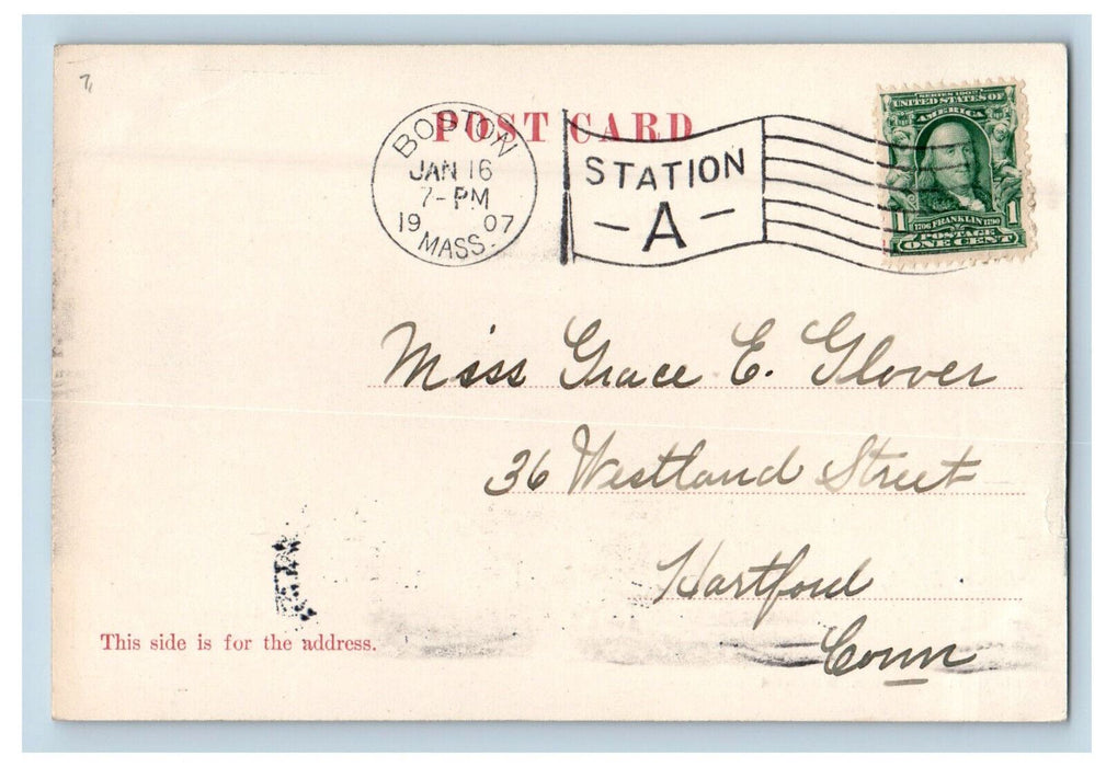 1907 Revere Beach, Revere Massachusetts MA Posted Antique Postcard
