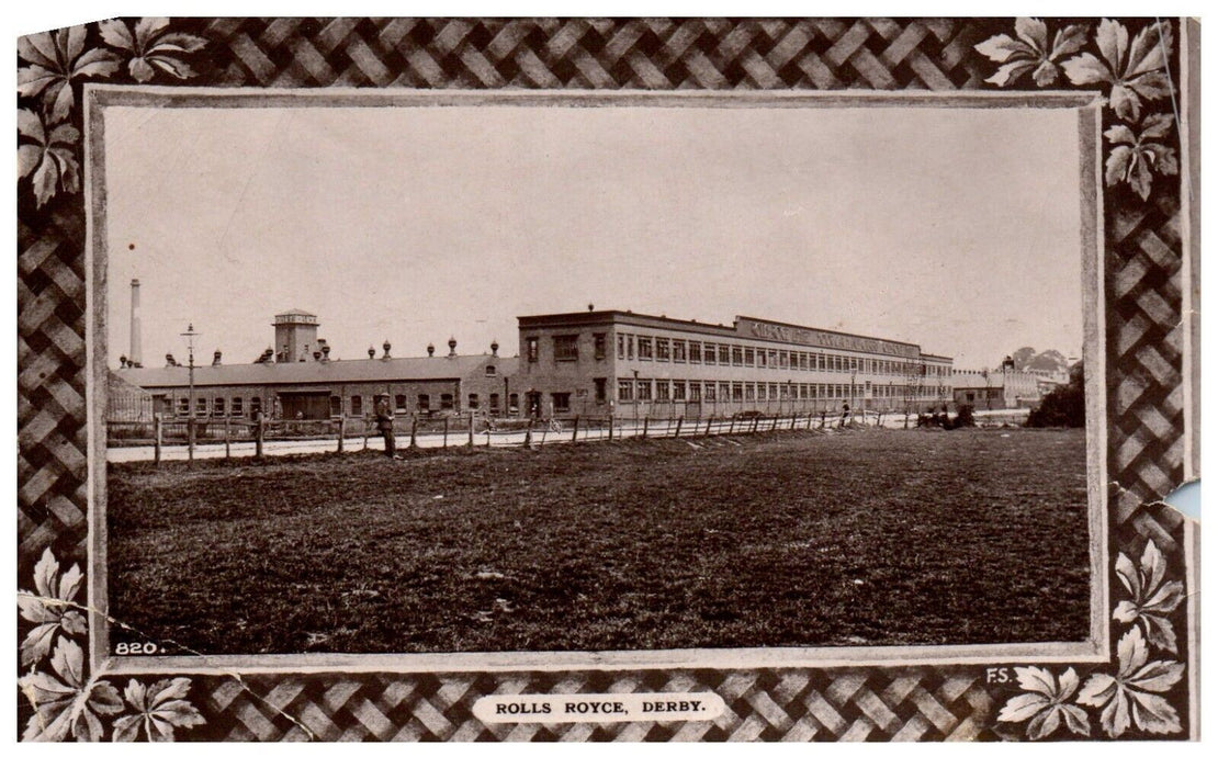 c1915 Rolls Royce Car Factory Derby England United Kingdom RPPC Photo Postcard