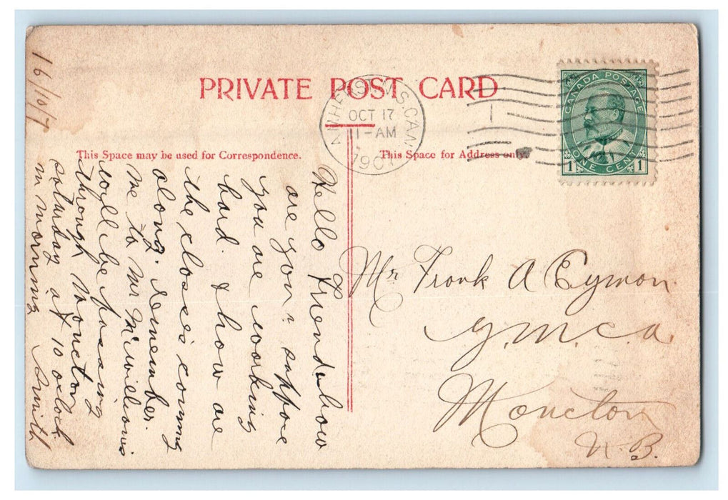 1907 Multiview of Churches in Amherst, Nova Scotia Canada CA Foreign Postcard