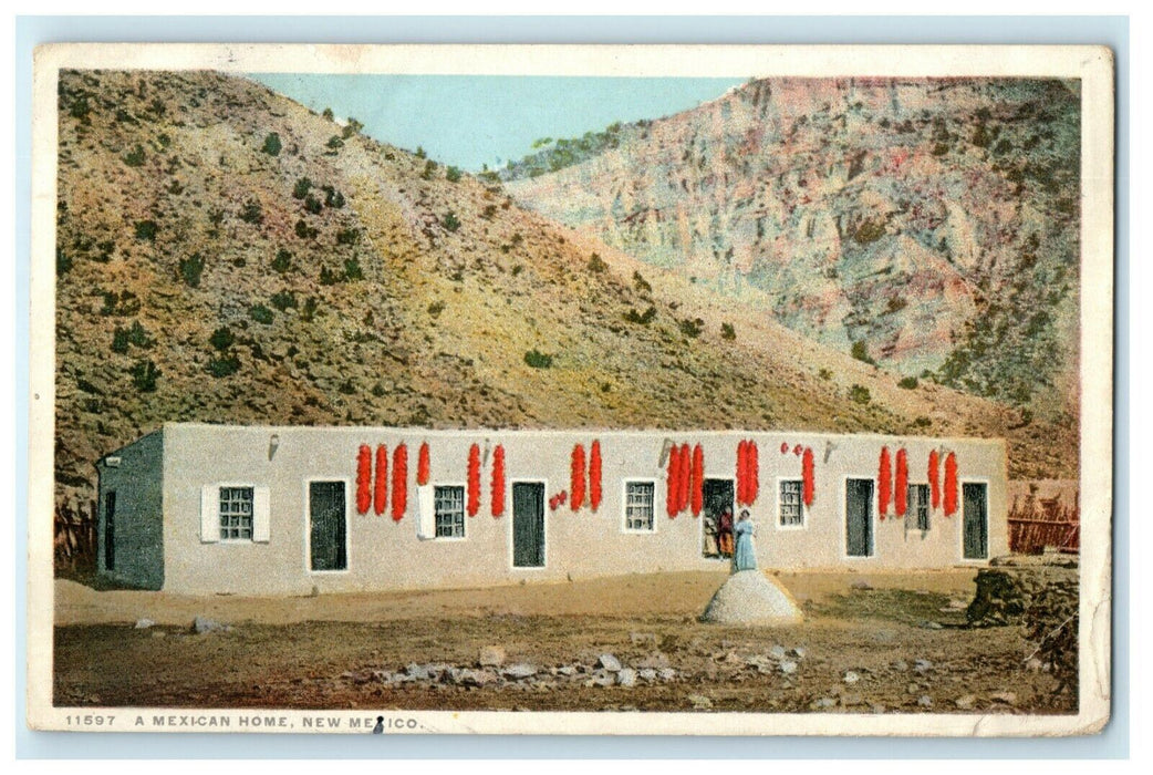 1923 Mexican Home New Mexico Phostint Ashford RPO Cancel Fred Arvey Postcard