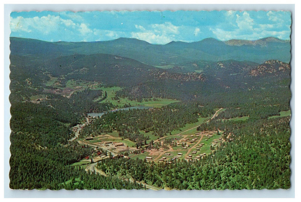 c1950s Air View of Evergreen in Bear Creek Canon Colorado CO Postcard