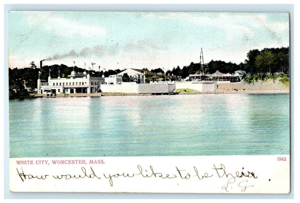 1906 White City View Worcester Massachusetts MA Antique Posted Postcard