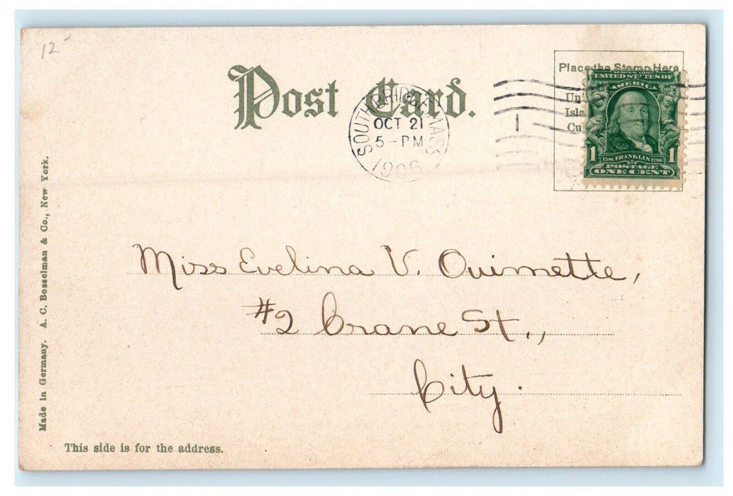 1906 White City View Worcester Massachusetts MA Antique Posted Postcard